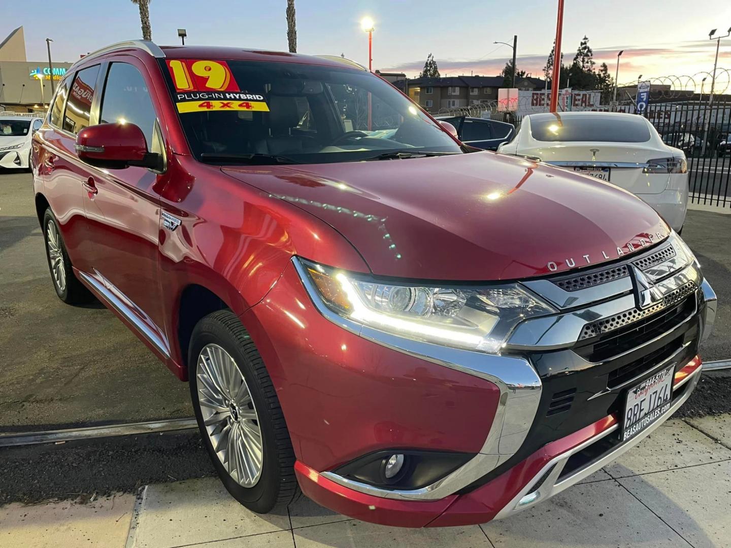 2019 RED /BLACK Mitsubishi Outlander PHEV (JA4J24A55KZ) , located at 744 E Miner Ave, Stockton, CA, 95202, (209) 944-5770, 37.956863, -121.282082 - Photo#0